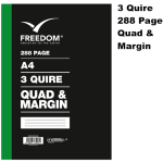 Freedom A4 - 3 Quire 288 Page Counter Book Q/M
